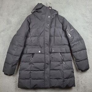 Orolay Womens Black Down Puffer Coat Hooded Winter Parka Jacket Size Large
